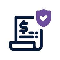 bill icon. dual tone icon for your website, mobile, presentation, and logo design. vector