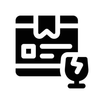 fragile icon. glyph icon for your website, mobile, presentation, and logo design. vector