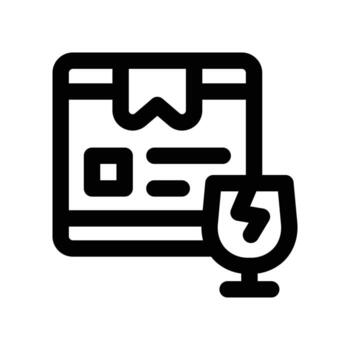 fragile icon. line icon for your website, mobile, presentation, and logo design. vector