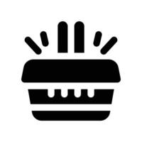 shopping basket icon. glyph icon for your website, mobile, presentation, and logo design. vector