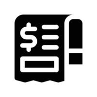 receipt icon. glyph icon for your website, mobile, presentation, and logo design. vector