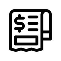 receipt icon. line icon for your website, mobile, presentation, and logo design. vector