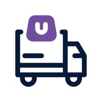 truck delivery icon. dual tone icon for your website, mobile, presentation, and logo design. vector