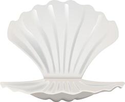 A white shell on a white background vector