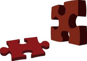 Two pieces of puzzle are shown on a white background vector