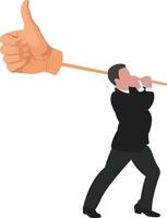 A man in a suit is pulling a large hand vector