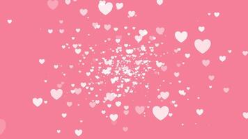 Heart shape motion background for valentine day, seamless loop video