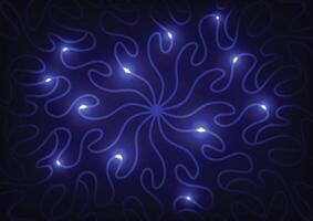 Technology dark random blue light line background vector