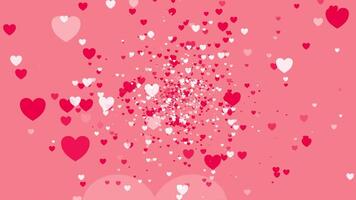 Heart shape motion background for valentine day, seamless loop video