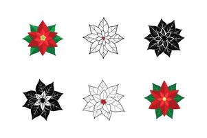 Christmas Holly Leaves with Red Berries set - Holiday, Festive, Winter Decoration vector