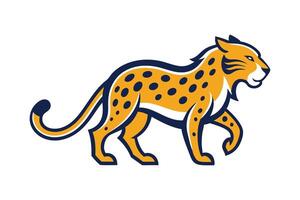 A beautiful leopard illustration vector
