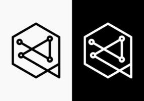 Hexagon or cube logo box and hexagonal logo creative simple logo technology. By using modern illustration editing. vector