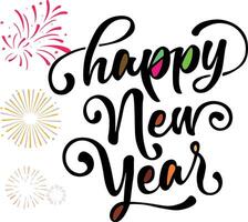 Happy New Year Numbers with Artistic Flair vector