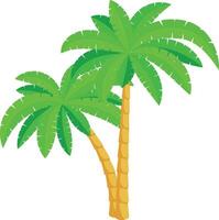 tree with green leaves stands alone on a white background. vector