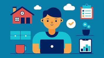 These descriptions can guide illustrators in creating visuals that convey the essence of telework facilitation.. vector