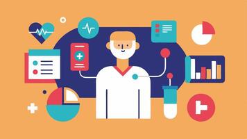 These descriptions can serve as guiding concepts for creating illustrations that capture the essence of healthcare data analysis and its impact on patient outcomes.. vector