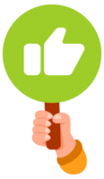 Hands holding thumbs up and down signs for voting or feedback png