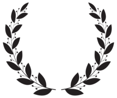 Simple black laurel wreath set. Different frame design elements. illustration png