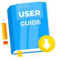 User Guide book. Guidance and Tutorial for Users. illustration png