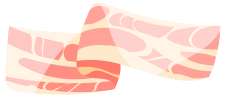 Bacon icons set. Raw or Smoked Bacon strips. Thin Fatty Slices of Pork Rashers. png