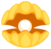 Pearl shells. Open seashell scallop and pearl shell. illustration. png