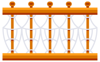 Set of balcony railing is showing different design and material using flat style png