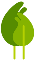 Collection of simple stylized green trees and bushes, perfect for representing nature in a simplified way png