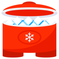 Handheld ice cooler boxes. Summer ice bag. Portable fridge. Containers Refrigerators png