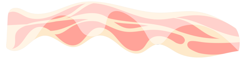 Bacon icons set. Raw or Smoked Bacon strips. Thin Fatty Slices of Pork Rashers. png