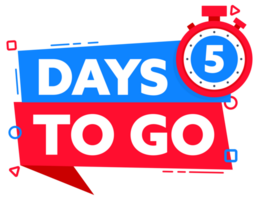Set Days to go. Countdown timer. Countdown left days banner. Sale or promotion timer, alarm clock png