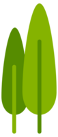 Collection of simple stylized green trees and bushes, perfect for representing nature in a simplified way png
