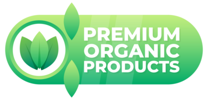 Abzeichen bedeuten das höchste Qualität von organisch Produkte mit ein elegant Blatt Design png