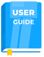 Blue user guide book icons with download symbol, representing accessing information and instructions online png