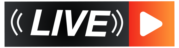 Collection of modern live stream icons and badges in different styles and shapes. png