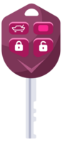 Car key fobs showing lock and unlock buttons for automobile security png