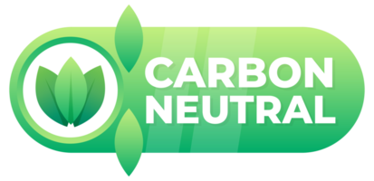 Emblem for carbon neutrality with a leaf pattern, representing commitment to reducing carbon footprint png