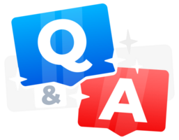 Questions and answers bubbles showing faq or quiz information png
