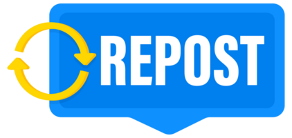 Repost buttons set with arrows refreshing sharing content png