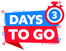 Set Days to go. Countdown timer. Countdown left days banner. Sale or promotion timer, alarm clock png
