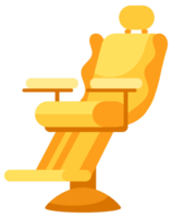 Four different chairs are standing in a row, designed for clients of spa, beauty salon or hairdressing png