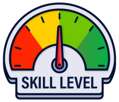 Set of Professional Skill Level Assessment Meters Illustration with Proficiency Indicators png