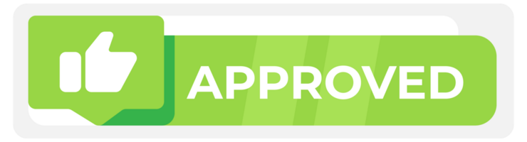 Approved and Rejected stamps in a flat design style, ideal for web approvals or rejections, quality control web elements, and digital decision-making graphics png