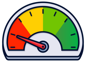 Speedometer set, gauge meter. Speed dial indicator. Scale, level of performance. Score progress. illustration png
