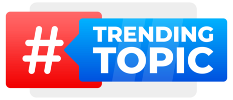 Trending Topic Hashtag Speech Bubble Collection - Colorful and eye-catching speech bubbles with the hashtag Trending Topic for digital and social media graphics png