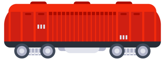 Different types of train cars, showing both front and side views, for transportation and logistics concepts png