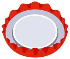 Set of red bottle caps showing different positions, opened and closed, top view and perspective png