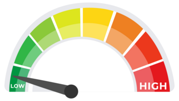 Speedometer set, gauge meter. Speed dial indicator. Scale, level of performance. Score progress. illustration png