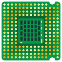 Essential computer hardware components laying on a white background including cpu, gpu, ram and hard drive png