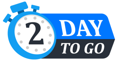 Collection of countdown badges showing numbers 1 to 10 days left, styled with stopwatch icons png