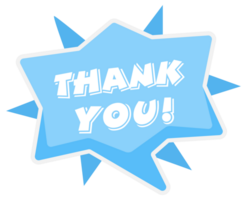 Thank You badge with a dynamic starburst design, ideal for expressing gratitude in various forms of visual media png